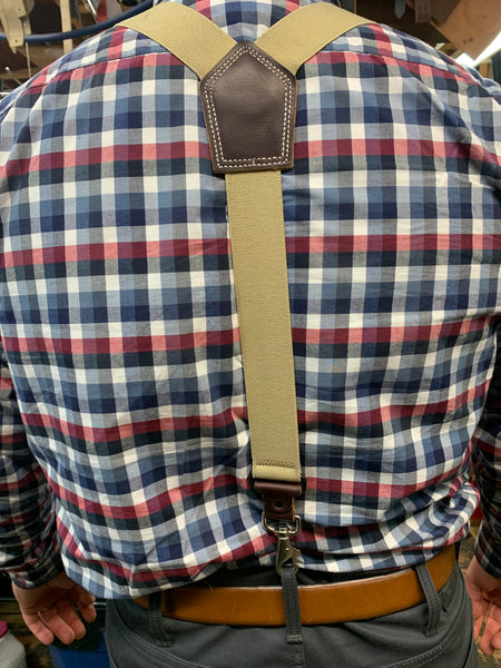 Civilian "Y" Suspender with spring snap belt loop Attatchment