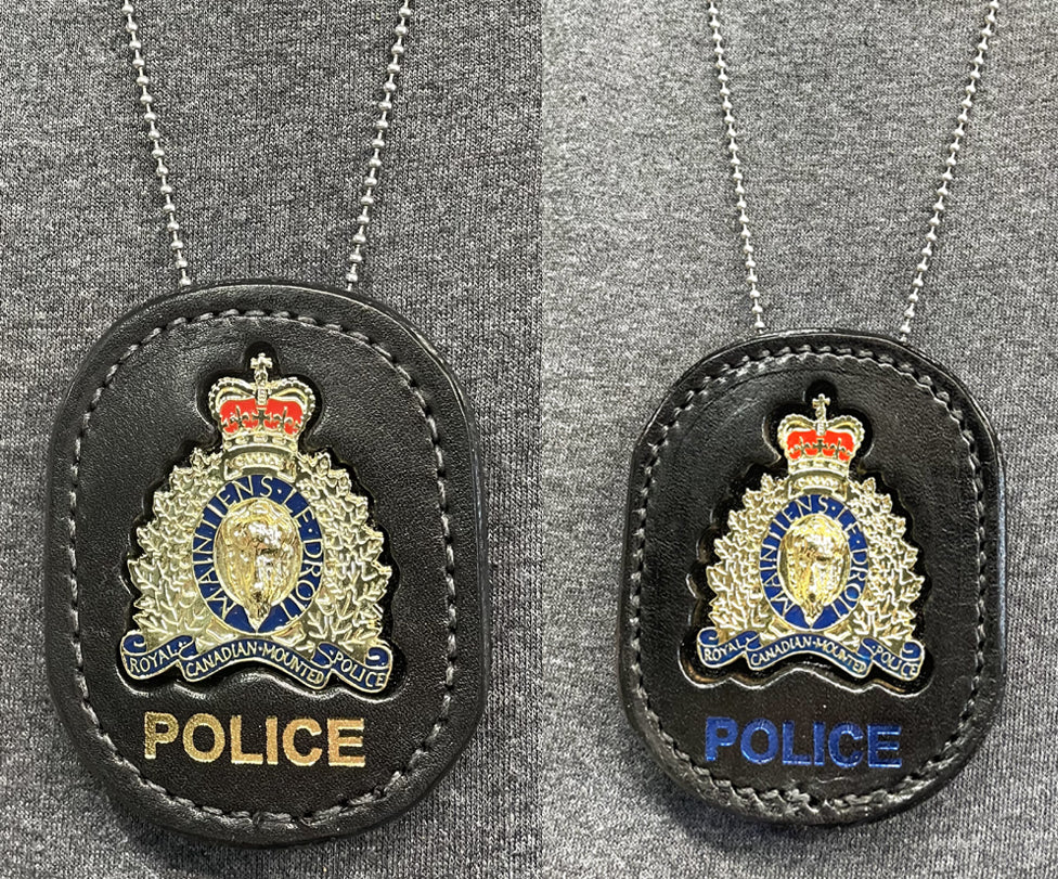 RCMP Crest Badge Carrier # 2--INCLUDES Badge – Gray Jay Leather