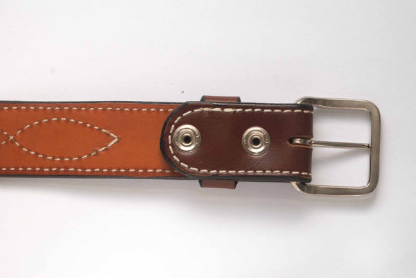 Brown Gunfighter Figure 8 Stitch Belt