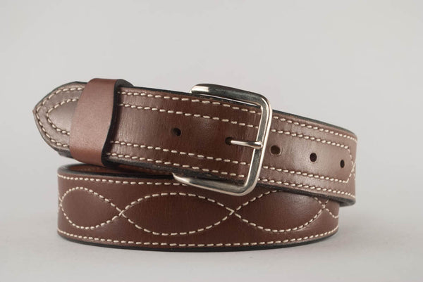Brown Gunfighter Figure 8 Stitch Belt